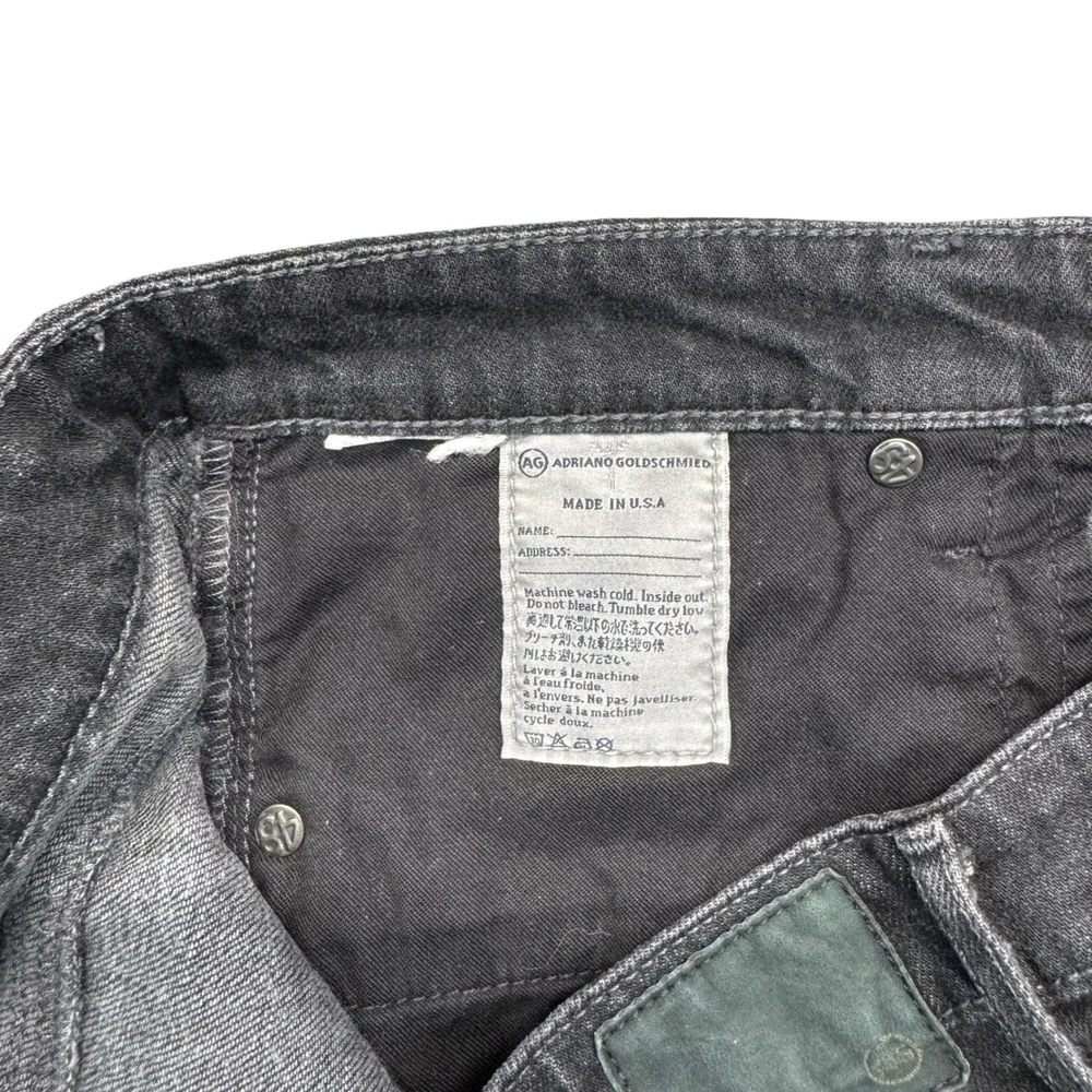 AG Adriano Goldschmied The Bonnie Relaxed Short Womens 31 Black Distressed Denim